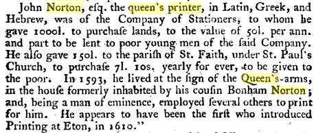 John Norton Queen's Printer